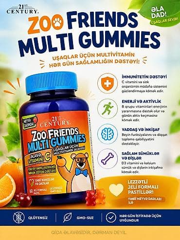 ƏN KEYFİYYƏTLİ AMERİKA VİTAMİNLƏR Gummies – uşaqlar üçün multivitamin — 1
