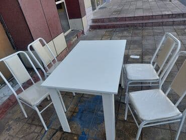 toxunma saplar satisi: Yeni, Kvadrat masa, 4 stul, Açılmayan, Taxta — 1