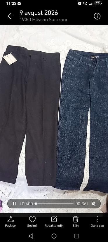 cins salvar: Kargo ciblikli cins şalvarlar dəsti - Material: cins (denim) - — 6
