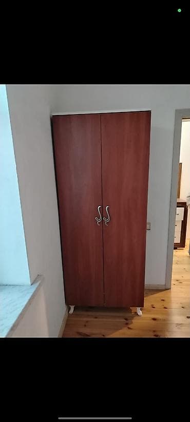 2 qapılı, Qəhvəyi, Digər material, Açılan, Düz dolab