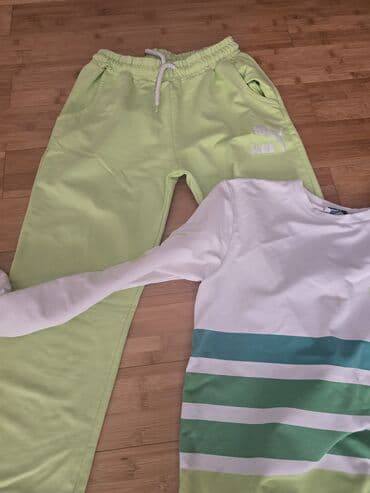 Топы и рубашки: 12-13 yaş üçün geyim dəsti - Açıq mavi rəngdə uşaq cinsi şalvar — 4