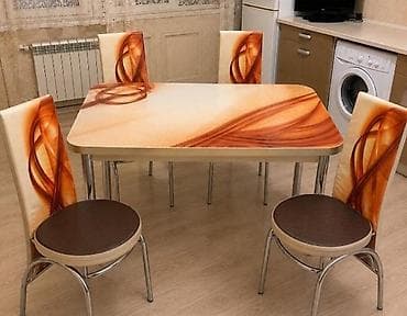 Mətbəx üçün, Açılan, Dördbucaq masa, 4 stul — 1