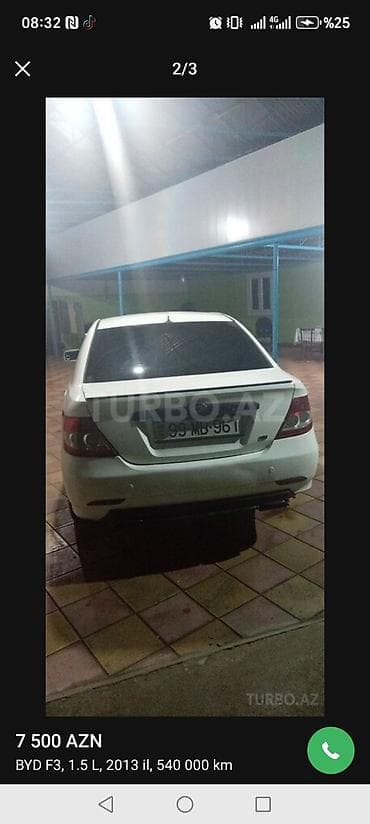 prius 20 kuza qabaq bufer: BYD F3: 1.5 l | 2013 il 540000 km Sedan — 3