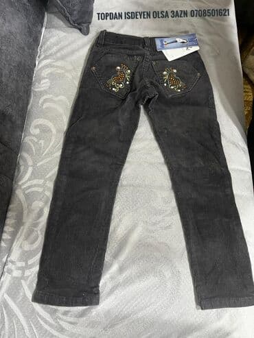 qara şalvar: Uşaq üçün qara rəngli məxmər (corduroy) şalvar. - Klassik dar kəsim — 1