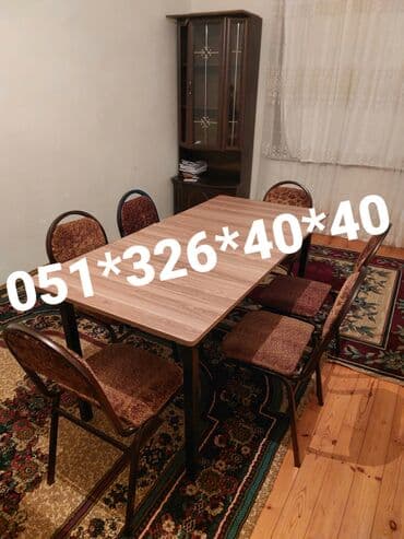 Masa və oturacaq dəstləri: Mətbəx üçün, Yeni, Açılmayan, Dördbucaq masa, 4 stul — 15