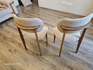 stulla: 6 ədəd yumşaq oturacaqlı qonağ otağı stulu - Dizayn: Skandi/modern — 1