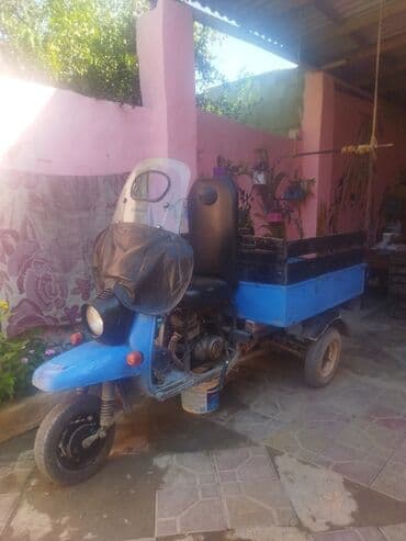 4 təkərli matasklet: Yükdaşıma üçtəkərli motosiklet (kargo skuter) - Rəng: mavi - Gövdə — 2