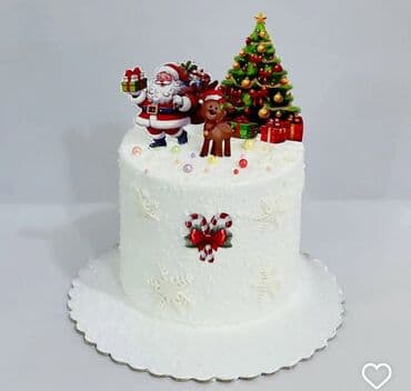 Un məmulatları: Yeni il temalı tortlar - Dekor: Şaxta baba, oyuncaq maral, şən kardan — 2