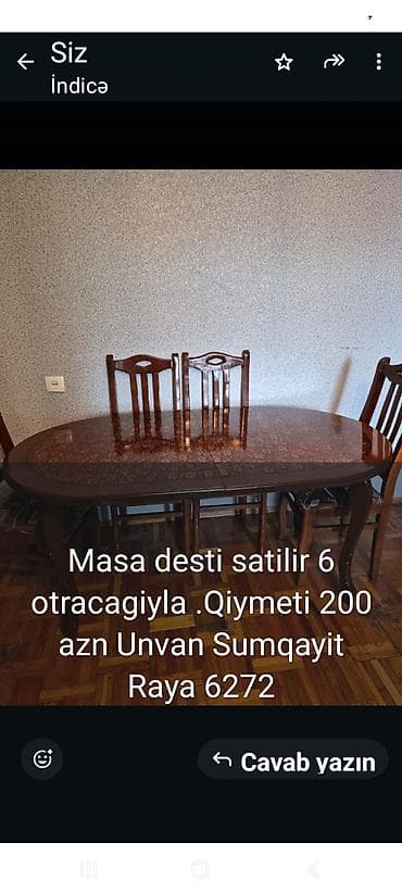 canli sekiller: Oval masa, 6 stul — 1