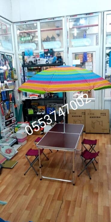 dəniz zontiki: Piknik stolu stulu teze mallar Piknik ucun stol stul desti 4 rengi — 1