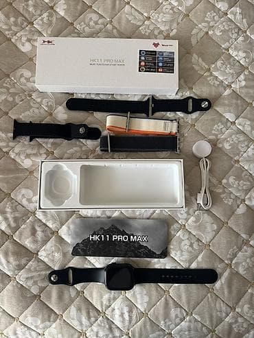saat telefon: Ağıllı saat apple watch a class – kvadrat ekranlı, qara silikon — 5