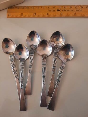 gumuş qaşıq: 10.5 sm. Tallin zərgərlik fabriki. Melxior gümüş örtüklə — 1