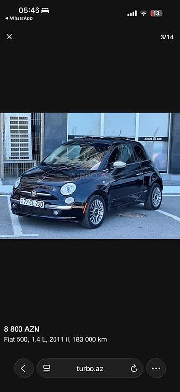 Fiat 500: 1.4 l | 2011 il 183000 km Hetçbek