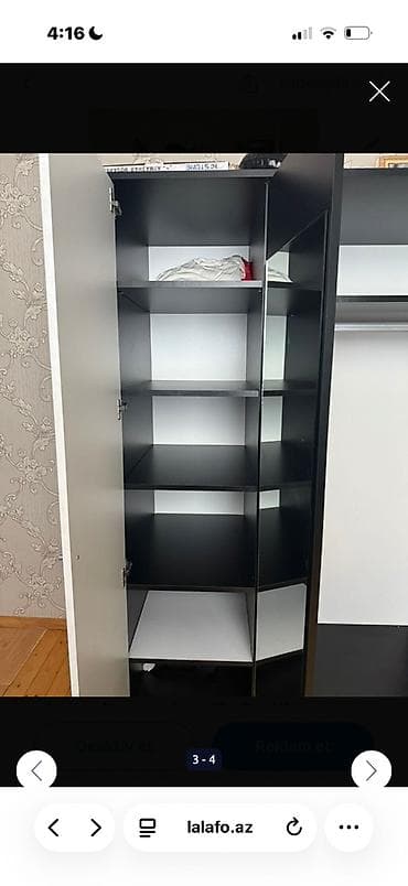 lovhə: Üç qapılı paltar şkafı - Rəng: ağ-qara kombinasiyası, ön hissədə — 2