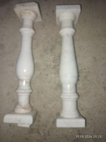 ev qapilari taxta: Mərmər balyustr/məhəccər dirəkləri (20 ədəd) - Material: təbii ağ — 5