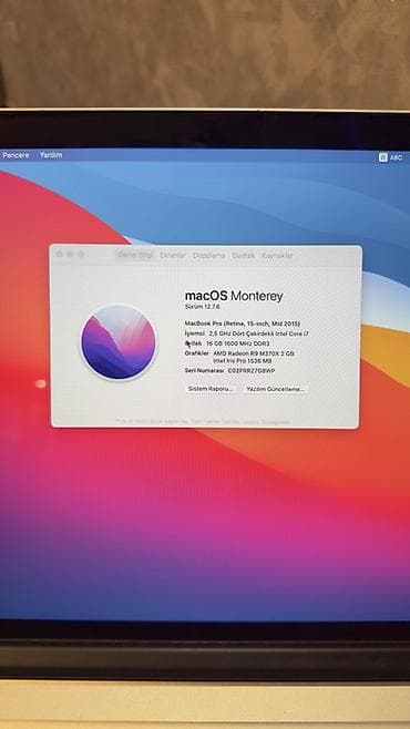 notebook 200: İşlənmiş Apple MacBook, 15.4 ", Intel Core i7, 256 GB, Ünvandan götürmə — 2