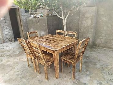 Bağ evləri, restoran (kafe pub ) üçün taxta masa ve oturacaq — 4