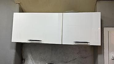 kuhna mebelleri: Ağ rəngli müasir mətbəx mebeli dəsti - Yuxarı və aşağı şkaflardan — 6