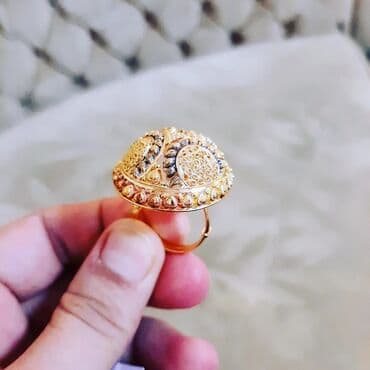 золотые комплекты с бриллиантами в баку: Обручальные, Кольцо, Желтое золото, 875 проба, Без камня — 2