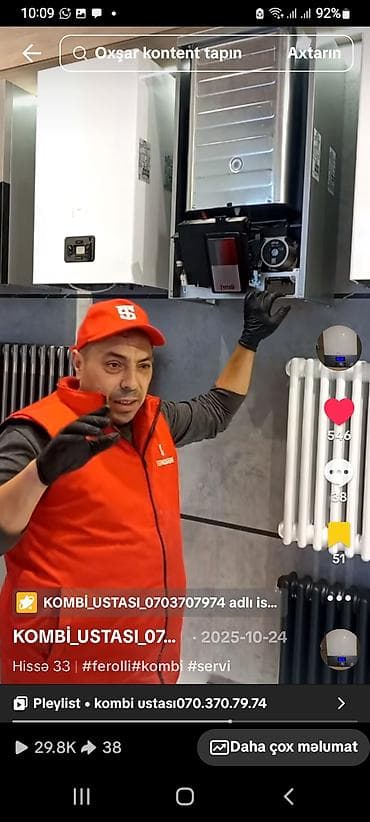 Ручная работа на заказ: Peşəkar Kombi Ustası – 7/24 xidmət Xidmətlər: - Kombi quraşdırılması — 5