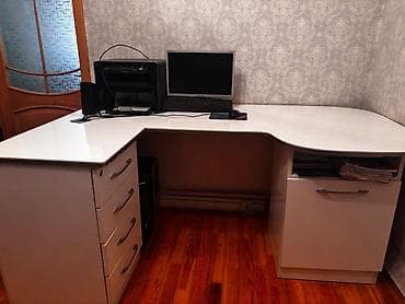 L‑şəkilli ofis masasının dəsti Qiymet ilə razılaşmaq olar - Rəng: ağ