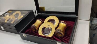 qadinlar ucun en gozel hediyyeler: Çay dəsti, rəng - Qızılı — 2