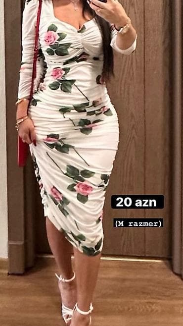 Qadın geyimləri – müxtəlif modellər və ölçülər 1) Ağ zəmin üzərində