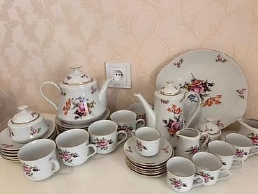 mis caydan: Çay dəsti, rəng - Ağ, Farfor, Bohemia, 6 nəfərlik, Çexiya — 1