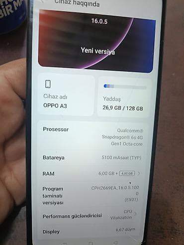 oppo a3: Oppo A3, 128 GB, rəng - Qara — 3
