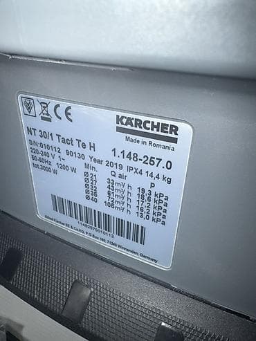 Tozsovuran avadanlığı: Kärcher NT 30/1 Tact Te H – peşəkar sənaye tozsoranı Xüsusiyyətlər: - — 1