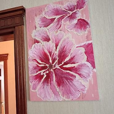 Əl işi rəsm lövhələri – 2 ədəd 1) Çiçək kompozisiyası - Texnika