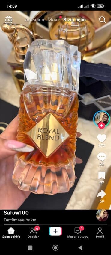 ROYAL BLEND – zərif flakonda isti, ədviyyəli‑şərq notları ilə seçilən