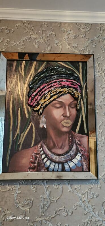 Heykəlciklər: Dekorativ tablo – çərçivəli portret, olcu 110×85,COX baha alinib - — 2