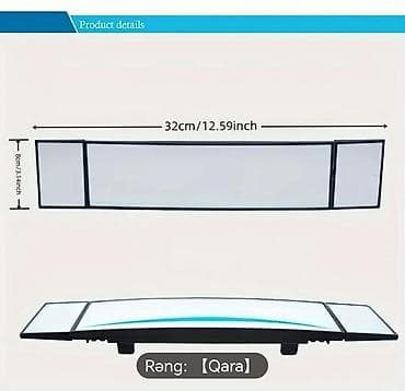 kompressor teh: Avtomobil üçün panoramik salon arxa görüntü güzgüsü - Rəng: Qara - — 1