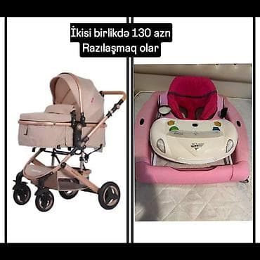 pive set: Uşaq arabası + uşaq gəzdirəni (yerimə köməkçisi) seti - Uşaq arabası — 1
