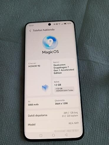 still cool android: Honor 90, 512 GB, rəng - Qara, Face ID, Barmaq izi — 1