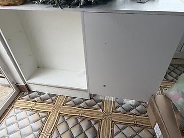 tv stendi: İşlənmiş, Düz TV altlığı, Polkalı, Laminat — 4