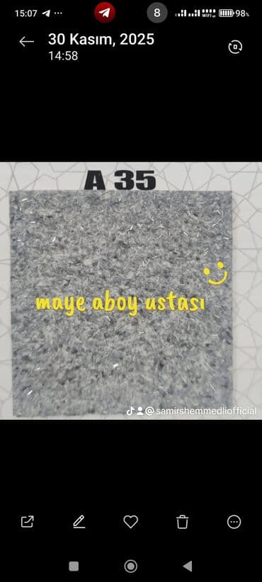 döşəmə ustası: Xidmət: Maye Aboy Ustası Təklif olunan işlər: - Maye aboyun (liquid — 28