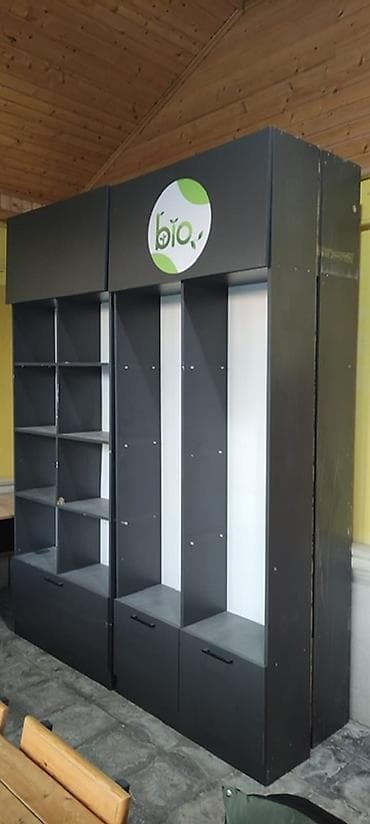 vitrin dolab: Mağaza üçün vitrın/raf sistemi - Material: laminat/LDSP (tünd boz — 5