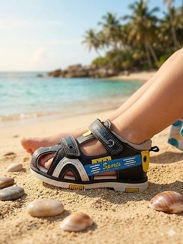 Uşaq üçün idman üslublu sandal - Model: açıq burunlu, yanları