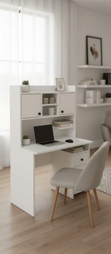 Трюмо на заказ: Ağ rəngli kompyuter/iş masası – yığcam və funksional dizayn — 1