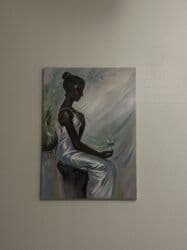 qiz səkilləri: 1-ci şəkil-Əl işi yağlı boya tablo – Kətan üzərində.Tam orijinaldır.Ev — 2