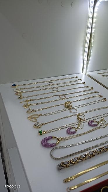 Бижутерия: Qızıl rəngli zərgərlik aksesuarları dəsti - Material: metal ərintisi — 1