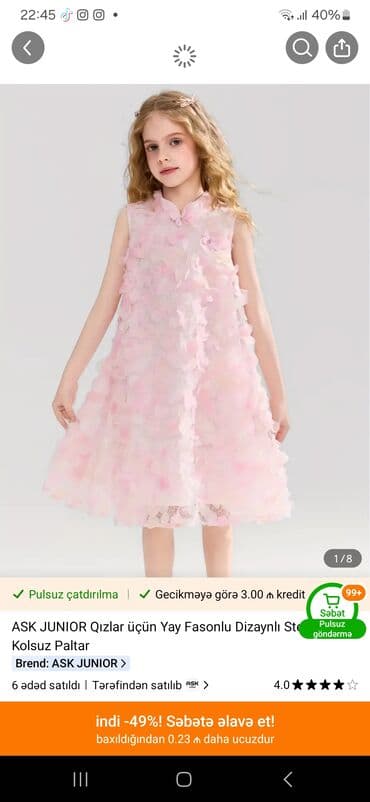 Üst geyimləri: Don, Ziyafət, 12 - 14 yaş — 1