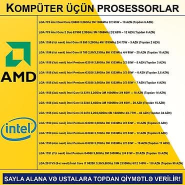 Kompüter və noutbuk aksesuarları: Prosessorlar SAYLA ALANA VƏ USTALARA TOPDAN QİYMƏTLƏ VERİLİR! Notebook — 2