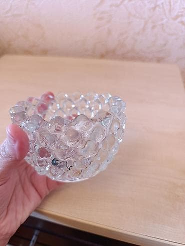 dibcek qabi: Şüşə dekorativ qab 2 ədədi 4azn - Material: şəffaf şüşə - Dizayn — 3