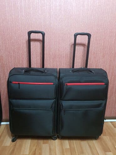 Маски, очки: Tekərli səyahət çamadanları – 2 ədəd (eyni model) - Rəng: qara, ön — 3