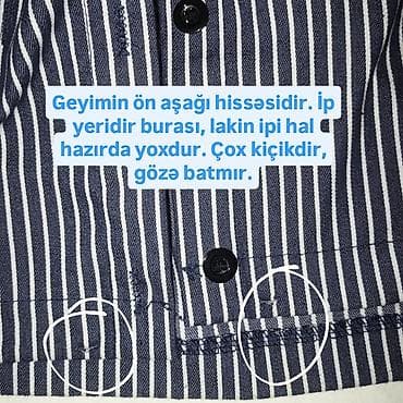Şəxsi əşyalar: ​👔 Satılır: Qadın Oversize Saroçka (Zolaqlı Köynək) ​Vəziyyəti: Cəmi 3 — 3