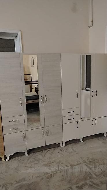 şifaner: Yeni, 3 qapılı, Güzgülü, Qəhvəyi, Digər material, Açılan, Düz dolab — 6