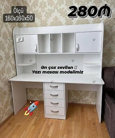 Düz masa, Stulsuz, Polkalı, Siyirməli, Sadə laminat